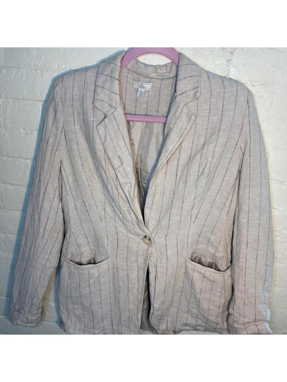 Julie & Arnold cream pinstripe blazer Size L